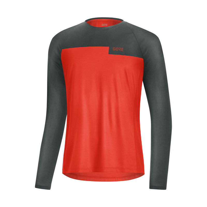 Gore Wear Trail Shirt met Lange Mouwen Fireball/Grijs 2021 (100768-AYBB)