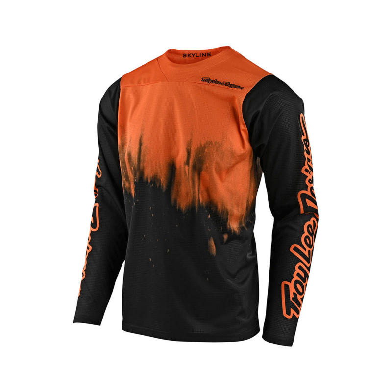 Troy Lee Designs Skyline Diffuze Shirt met Lange Mouwen Tangelo/Zwart 2021