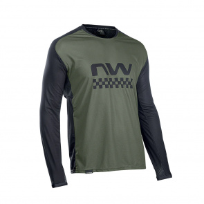 Northwave Northwave Edge Shirt met Lange Mouwen Zwart/Forest Groen 2023